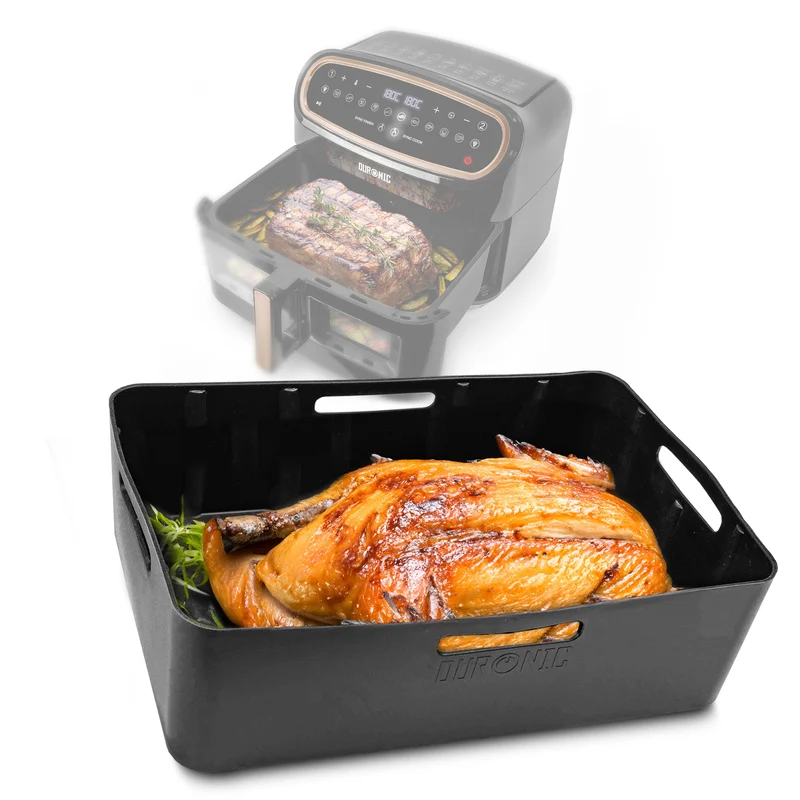 Duronic AFL2 Silikonform, ein Antihaft Silikoneinsatz, Wiederverwendbar, Airfryer- Zubehör, Airfryer Accesories, Kompatibel AF34 & AF24 & anderen Dualzone Airfryer