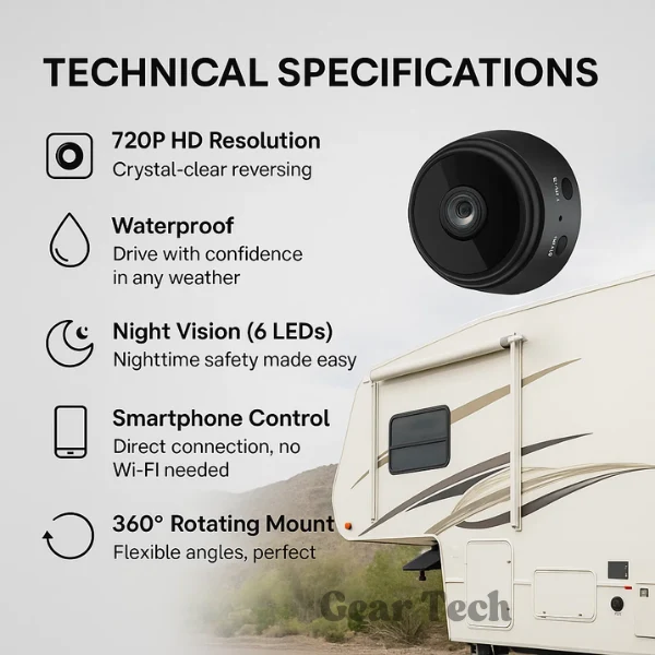 High Definition Draadloze Achteruitkijkcamera Voor RV's, Trailers En Vrachtwagens Met Nachtzicht
