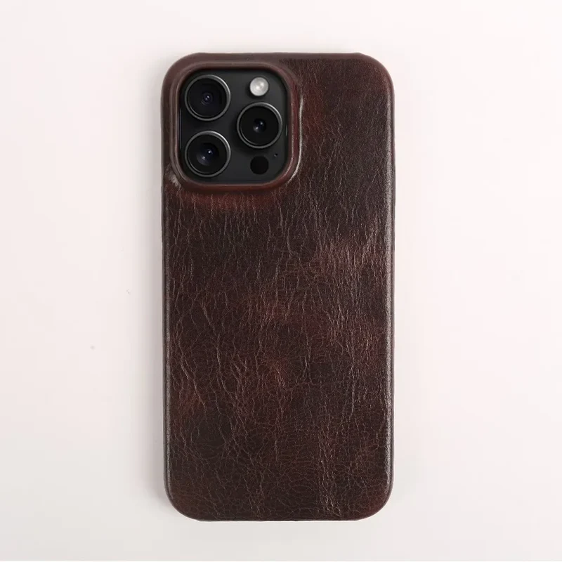 Crownline Handgemaakte iPhone Hoes Van Echte Runderleer