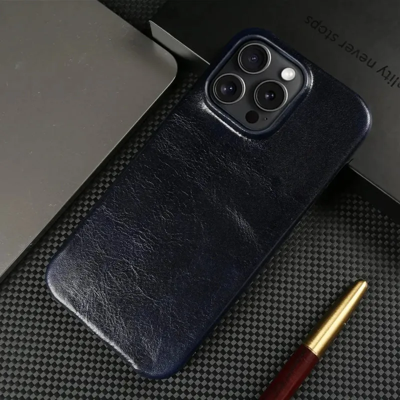 Crownline Handgemaakte iPhone Hoes Van Echte Runderleer