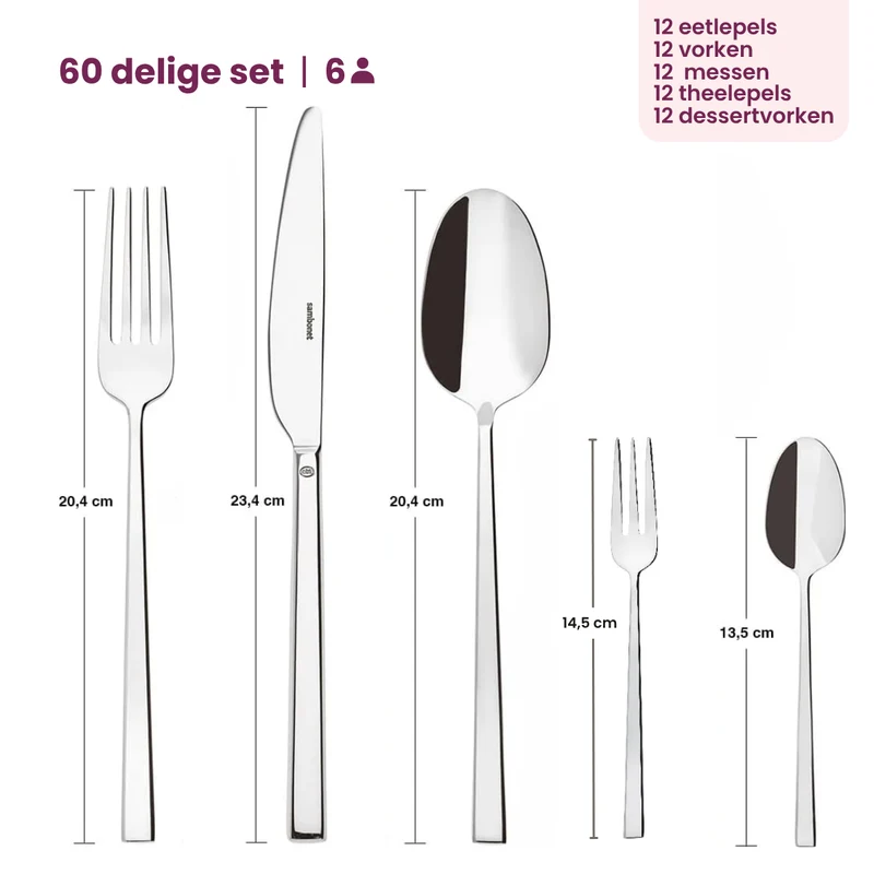 Sambonet Besteckset Rock - Gold - 60-teilig / 12 Personen