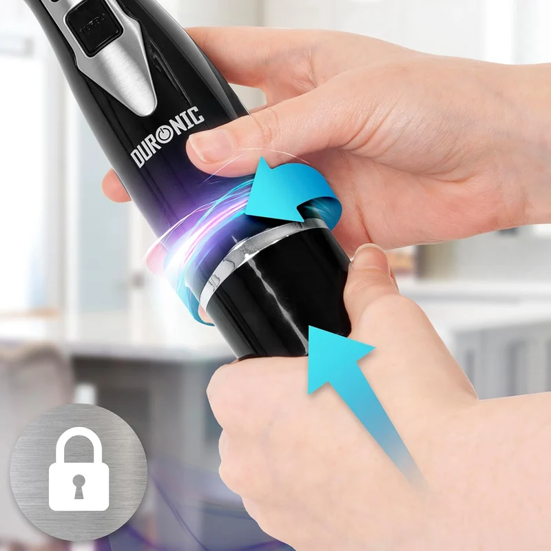 Duronic HB35 Stabmixer elektrisch, Pürierstab 350W, Edelstahl Rührstab, Handrührgerät, Ergonomischer Hand blender, Mixstab, 600ml Mix- & Messbecher, für Babynahrung, Suppe, Smoothies, Püree, Sauce
