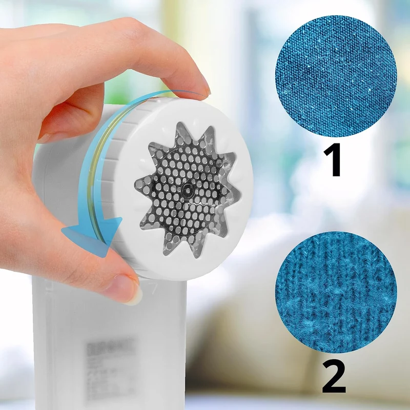 Duronic FS22 WE Fusselrasierer | Fusselentferner mit 2 Geschwindigkeitsstufen | Stoffrasierer zum Entfernen von Fussel und Flusen | Inkl. Beutel und Bürste | Kleidung, Pullover, Strickwaren | Weiß
