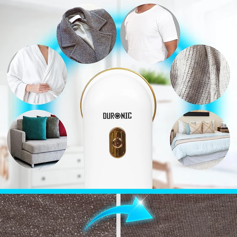 Duronic FS22 WE Fusselrasierer | Fusselentferner mit 2 Geschwindigkeitsstufen | Stoffrasierer zum Entfernen von Fussel und Flusen | Inkl. Beutel und Bürste | Kleidung, Pullover, Strickwaren | Weiß