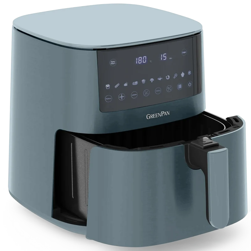 GreenPan Heißluftfritteuse Bistro XXL - Smokey Blue - 7.2 Liter - PFAS-frei