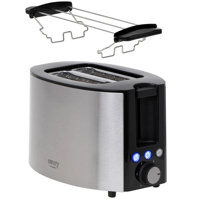 Camry CR 3215 Toaster Edelstahl mit Brötschenaufsatz LED Funktion