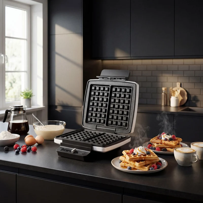 Adler AD 3085 Waffeleisen weiß 1800W