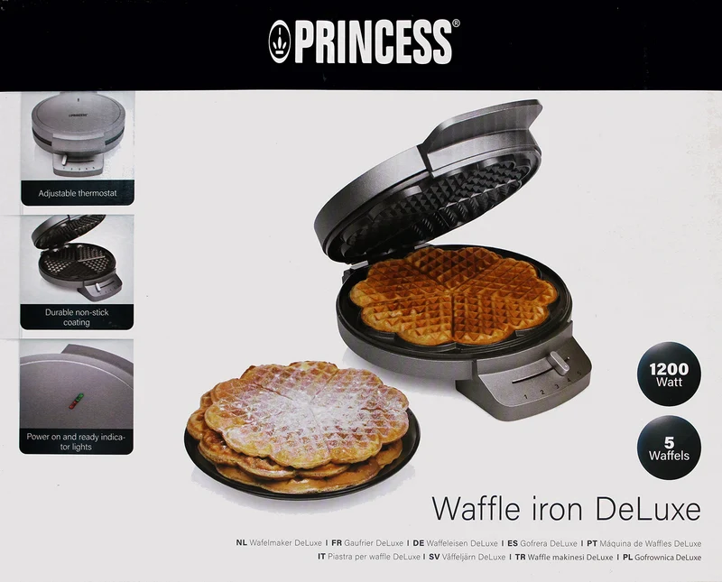 Princess 132380 Waffeleisen DeLuxe D20cm 1200W