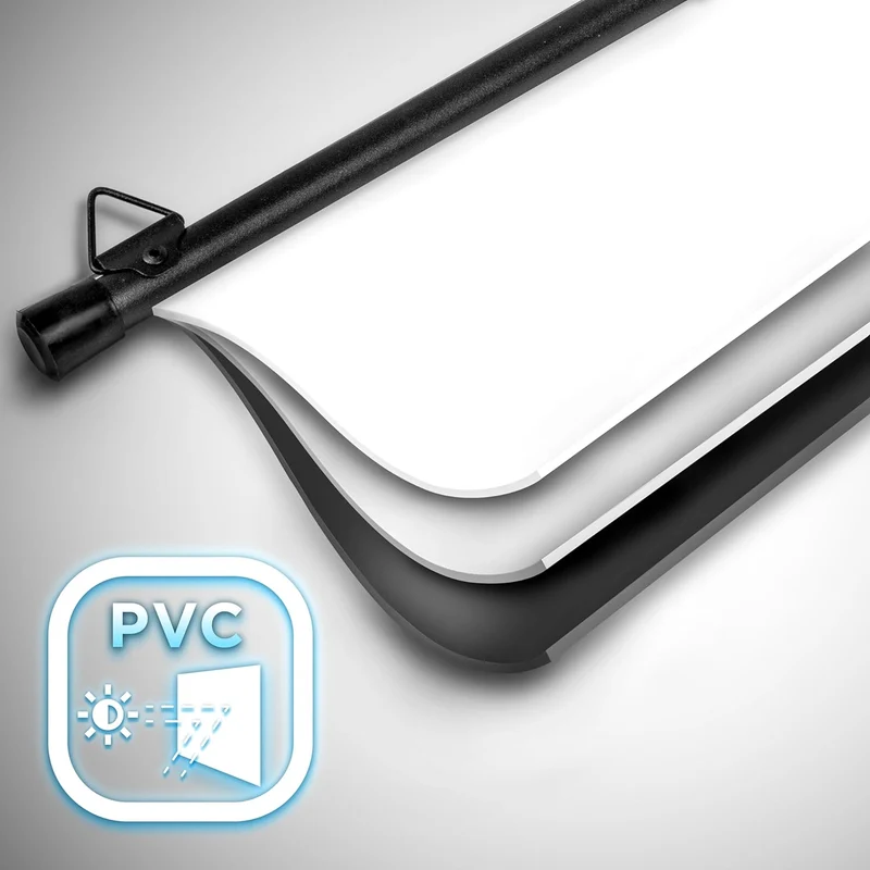 Duronic BPS50 16:9 Projektorleinwand, Beamerleinwand 50 Zoll, Heimkino mit 4K Full HD 3D, Rolloleinwand 1.0 Gain, Beamer Leinwand für Wandmontage, Filmnacht, Videoleinwand für Büro Schulen