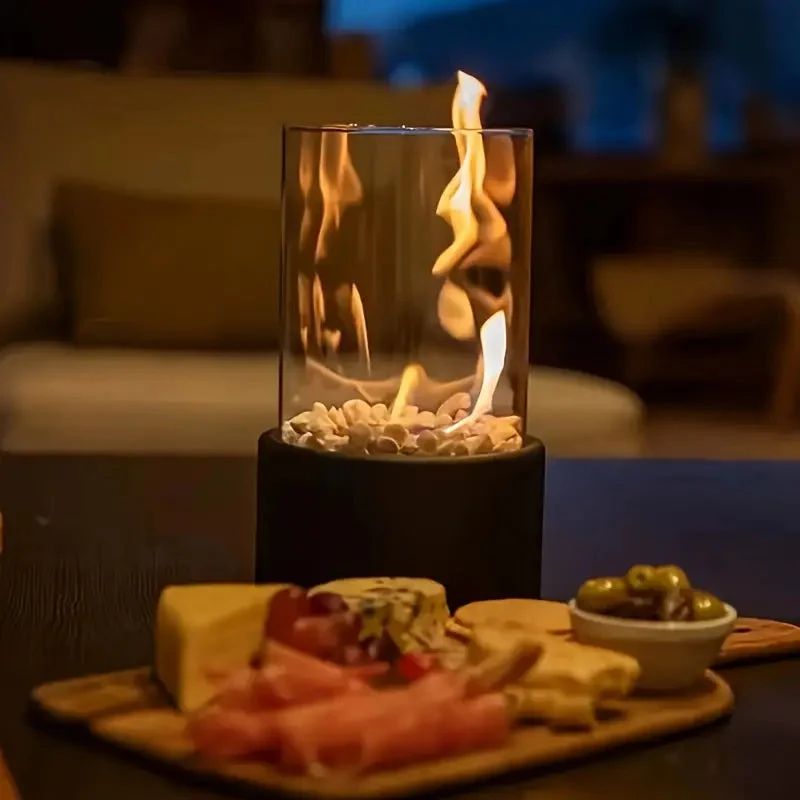 LumiFlame - Draagbare Tafelhaard voor Moderne Sfeer