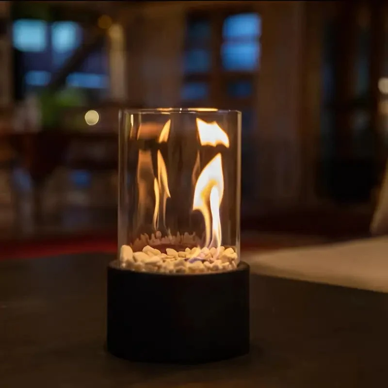 LumiFlame - Draagbare Tafelhaard voor Moderne Sfeer