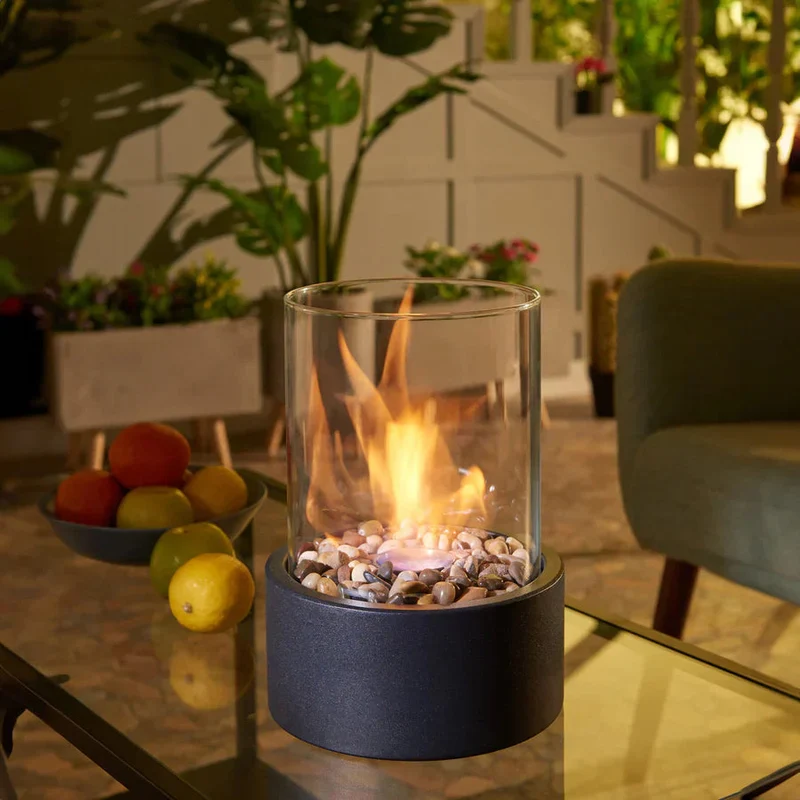 LumiFlame - Draagbare Tafelhaard voor Moderne Sfeer