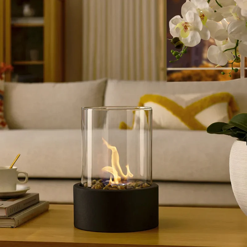 LumiFlame - Draagbare Tafelhaard voor Moderne Sfeer