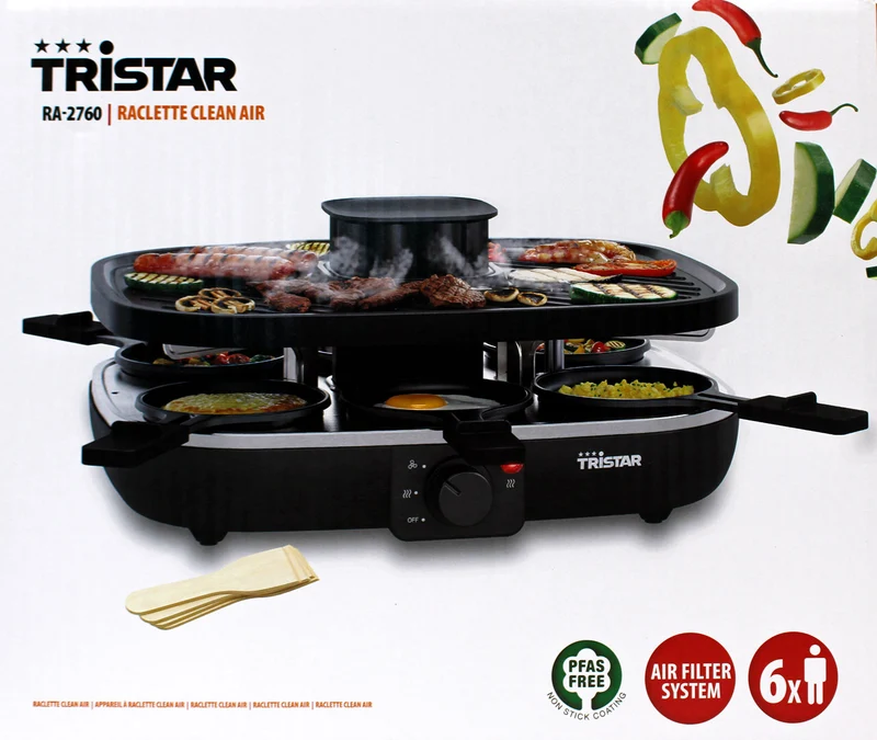 Tristar RA-2760 Raclette mit aktiver Belüftung Schwarz 1100 W