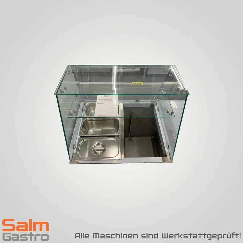 Morgan Kühltisch Saladette mit Glasaufsatz 2 türig 230 V steckerfertig umluftgekühlt gebraucht