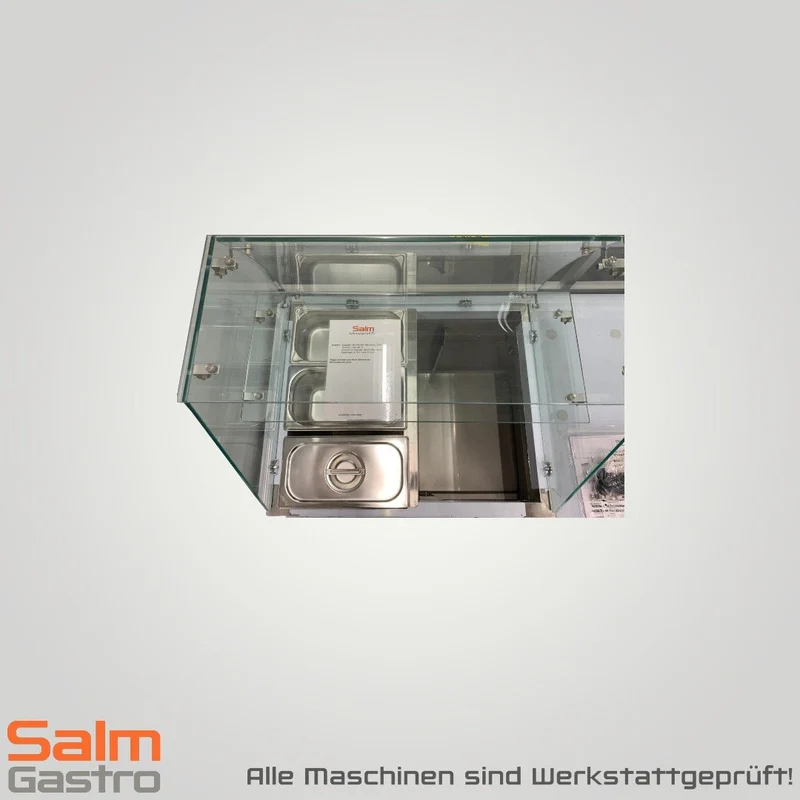 Morgan Kühltisch Saladette mit Glasaufsatz 2 türig 230 V steckerfertig umluftgekühlt gebraucht