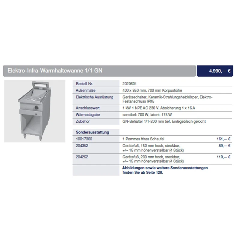 MKN Elektro-Infra-Warmhaltewanne Optima 850 Sonderausstattung gebraucht