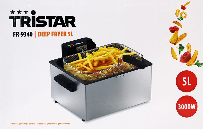 Tristar FR-9340 Fritteuse 5L mit 3 Frittierkörbe