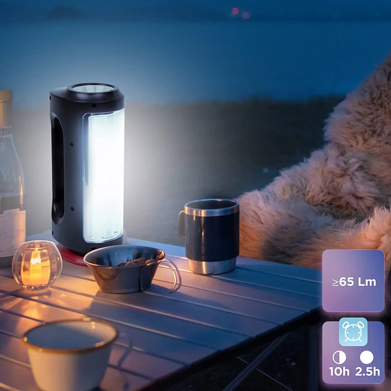 Duronic RL13 Taschenlampe | Outdoor Camping-Laterne | Lampe mit 3 Modi | Handscheinwerfer mit 2000 mAh Akku | Handlampe mit 240 Lumen | Geeignet für Wandmontage | Notfallleuchte | Wandlampe mit LED
