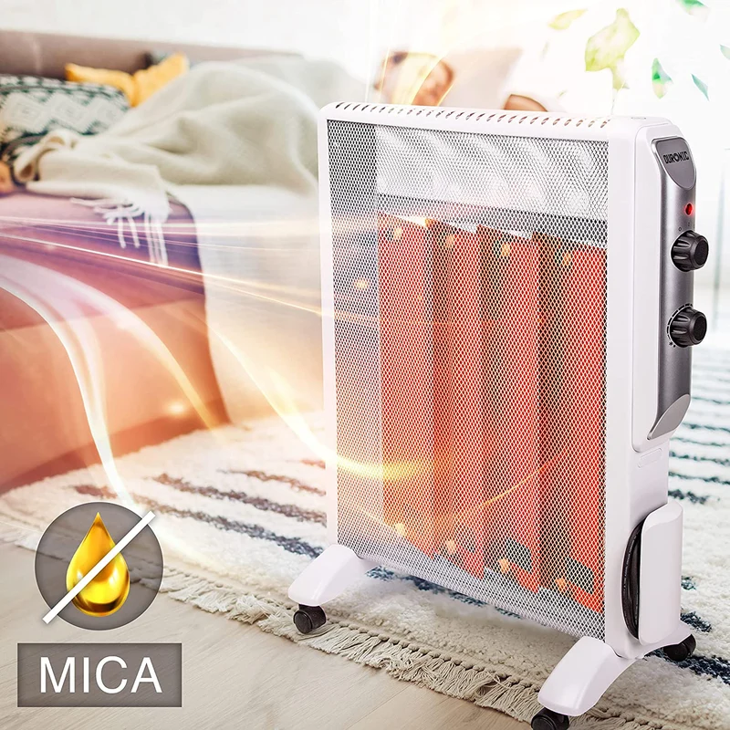 Duronic HV220 WE Elektroheizkörper | 2000 W Wärmewellen Heizung | Heizgerät mit 2 Stufen | Konvektor mit Thermostat | Mica Heizelement | 1 Minute Aufheizzeit | Überhitzungsschutz | Antifrostschutz