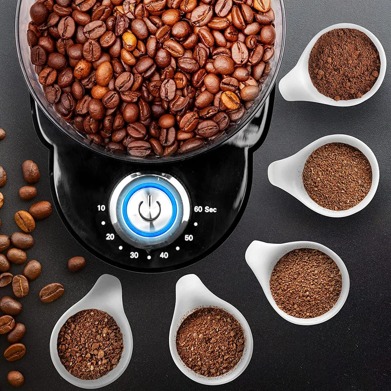 Duronic BG200 Elektrische Kegelmühle | 200 W Kaffeemühle mit Mahlwerk | 200 g Kaffeebohnen | Mahlgrad von grob bis fein | Mengendosierung bis 12 Tassen Kaffee | geeignet für French Press Café