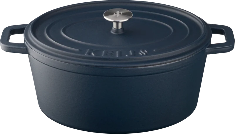 Keij Kamado Dutch Oven / Bräter Blau - Emaille Gusseisen - ø 30 cm / 6 Liter