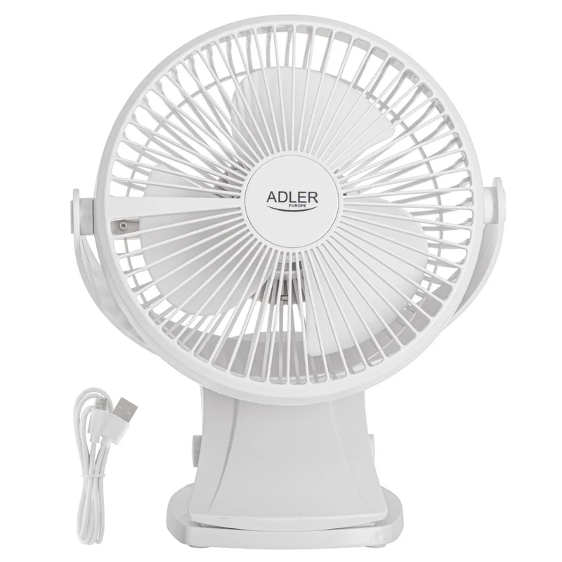 Adler AD 7342 white Akku-Ventilator mit Clip