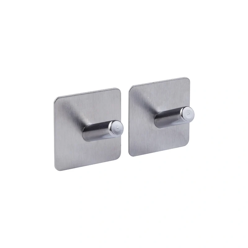 Zwart of Zilver handdoekhaakje zelfklevend 2 stuks Five® (kleurkeuze niet mogelijk)