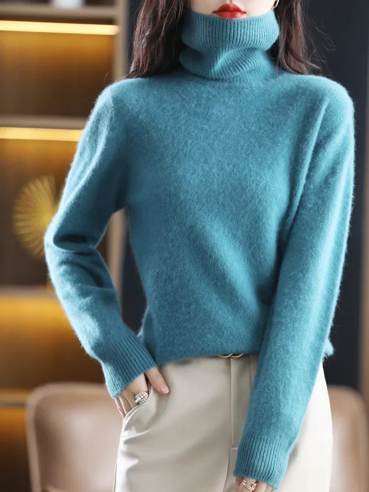 Dames 100 Procent Kasjmier Coltrui Warm Slim Fit Brei in 23 Kleuren
