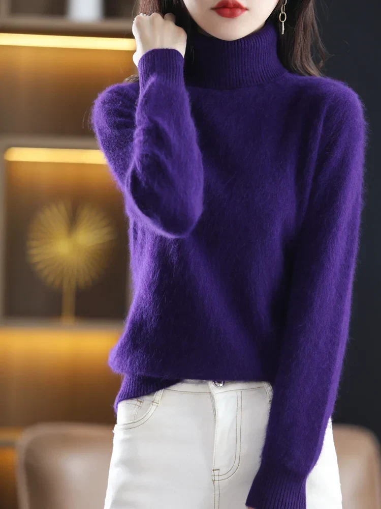 Dames 100 Procent Kasjmier Coltrui Warm Slim Fit Brei in 23 Kleuren