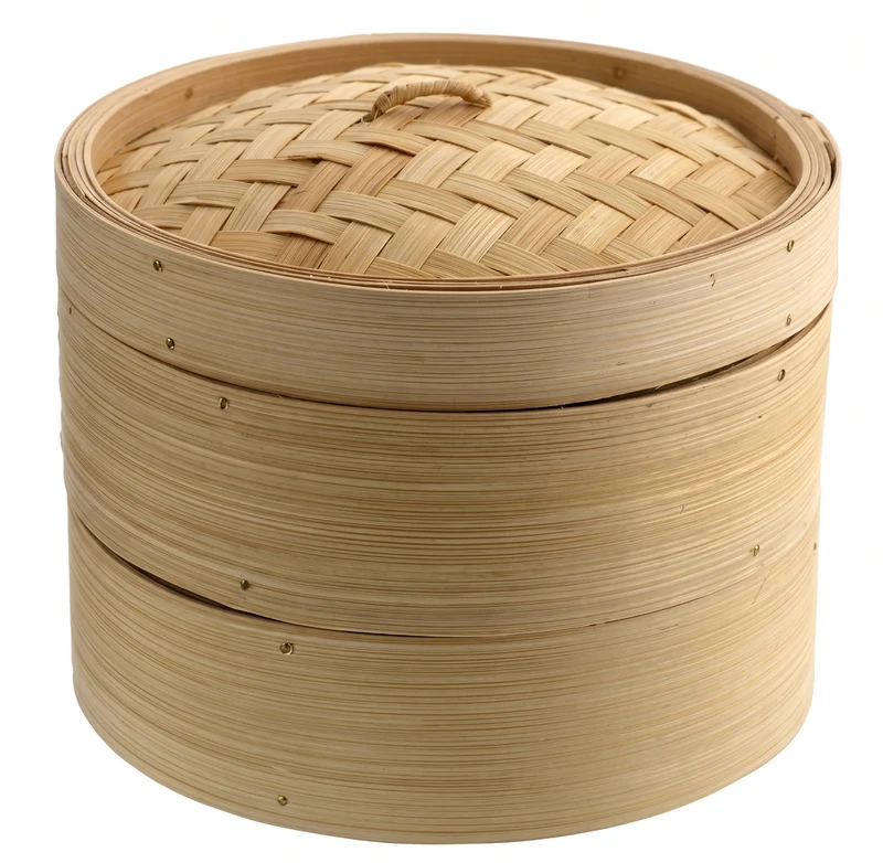 Cookinglife Dampfgarer / Dim Sum Dampfkorb - Bambus - 3-teilig - ø 20 cm