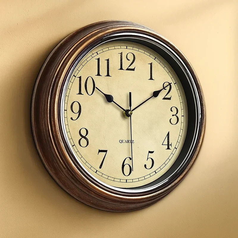 Aurelix Klassieke Houten Wandklok met Stille Mechanisme