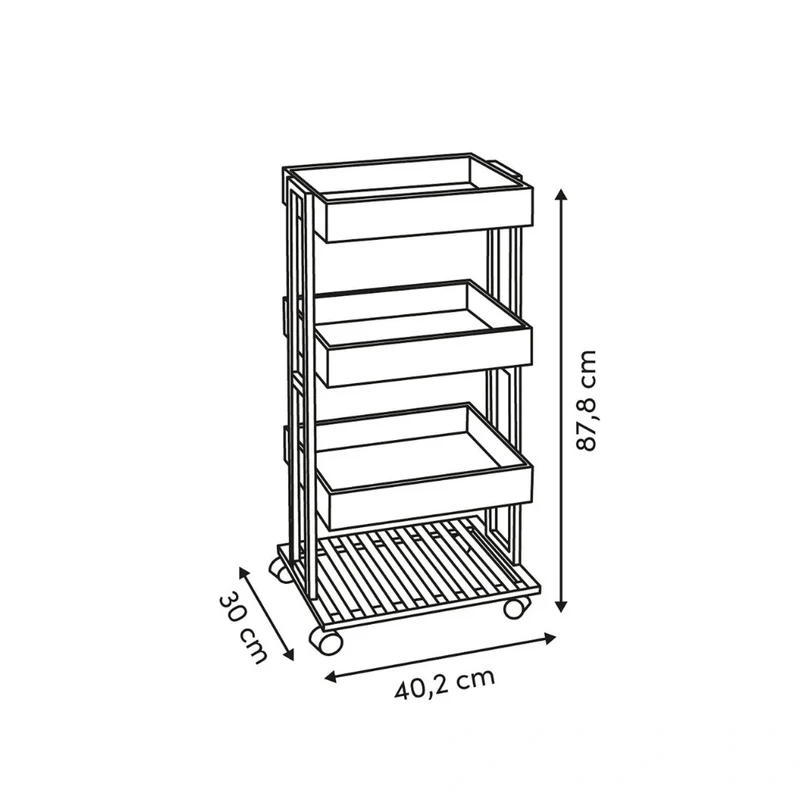 houten trolley badkamer of keuken Five®
