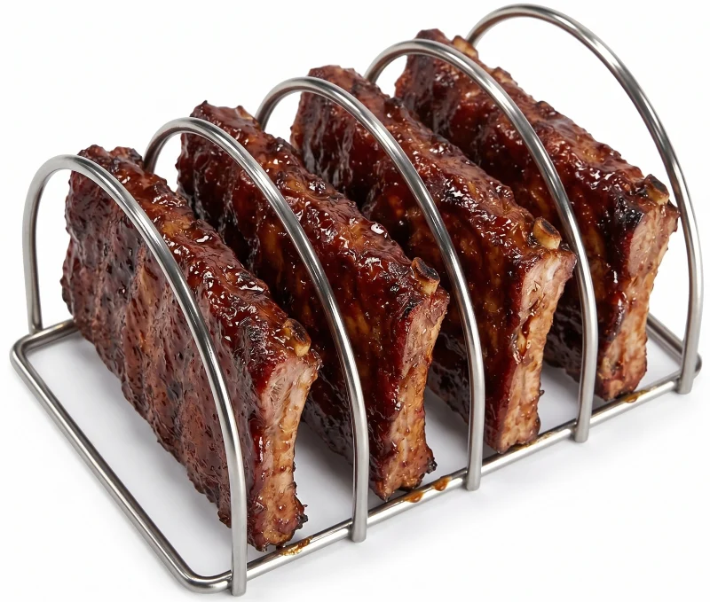 Keij Kamado Sparerib Rack Small Edelstahl 25 cm - Rib Rack für 4 Spareribs