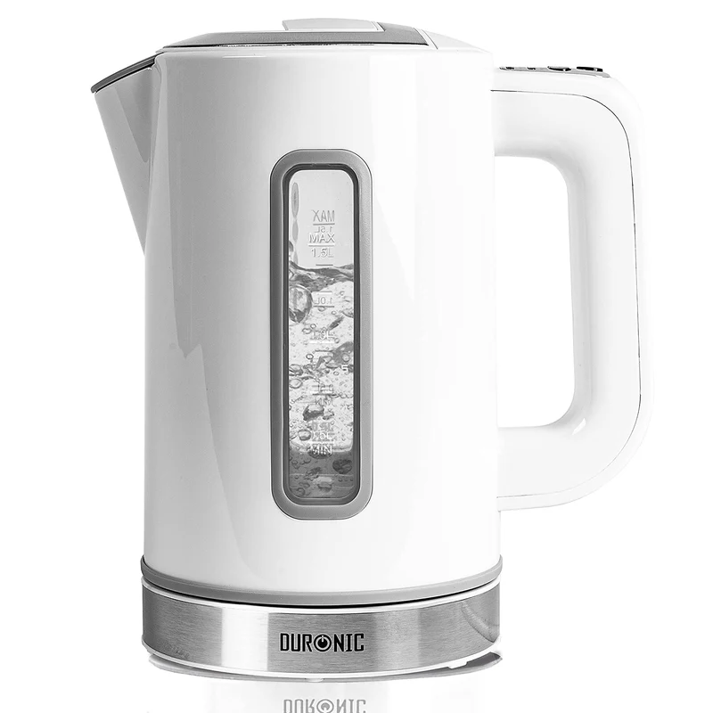 Duronic EK30 WE Wasserkocher 3000 Watt | Wasserkessel mit einstellbarer Temperatur und Thermostat | 40 ° | 60 ° | 80 ° | 100 ° C | 1,5 L | Warmhaltefunktion | Doppelwandig | Anti-Kalkfilter