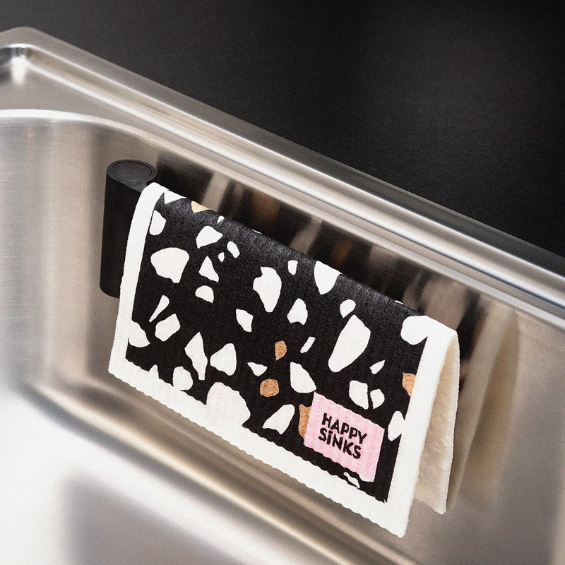 Vaatdoekhouder magnetisch bio zwart - Happy Sinks