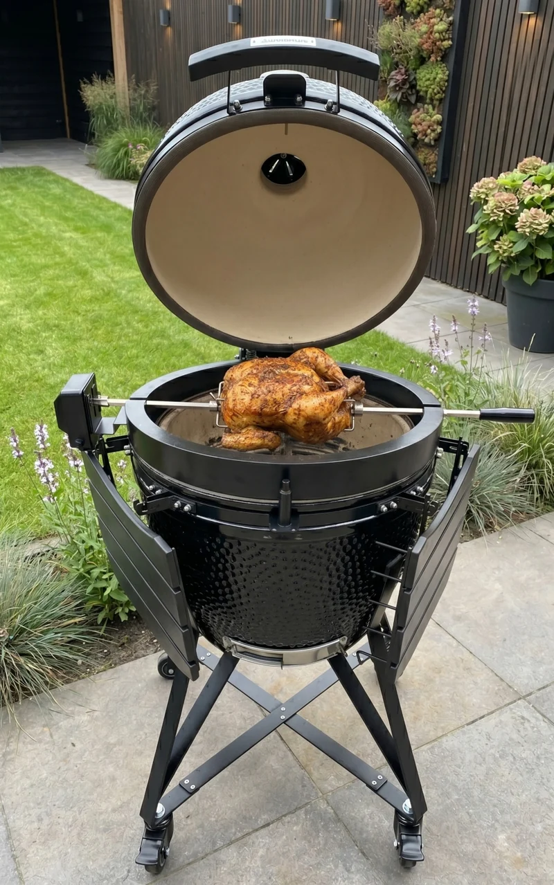 Keij Kamado Rotisserie Large Edelstahl 55cm - Für 21 Zoll Kamados