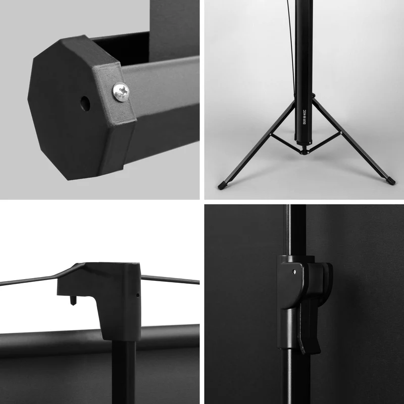 Duronic TPS60 Leinwand, 60" Stativleinwand, Stativ Beamerleinwand mit 122 x 91 cm Fläche im 4:3 Format, Heimkino mit 4K Full HD 3D, Projektorleinwand für Schule und Büro, Präsentationsleinwand