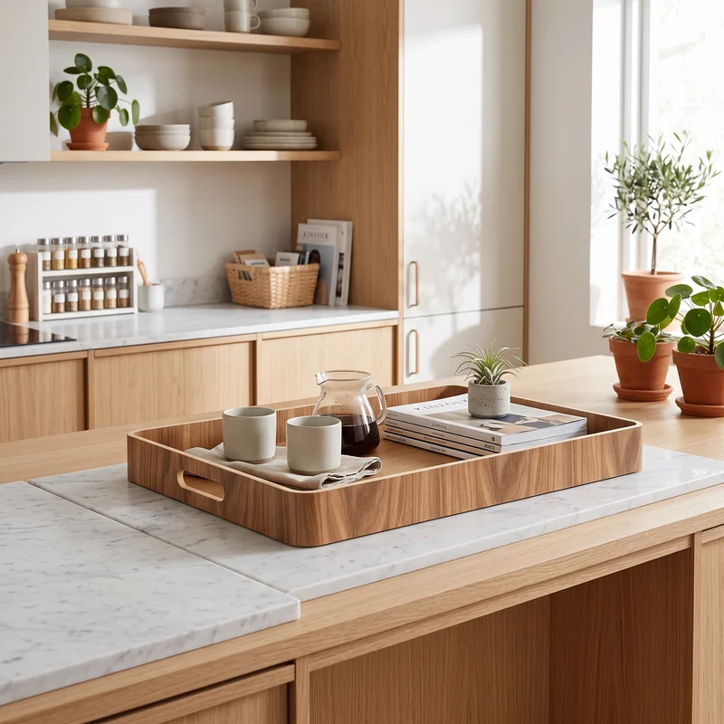 Rechthoekig houten dienblad Five®
