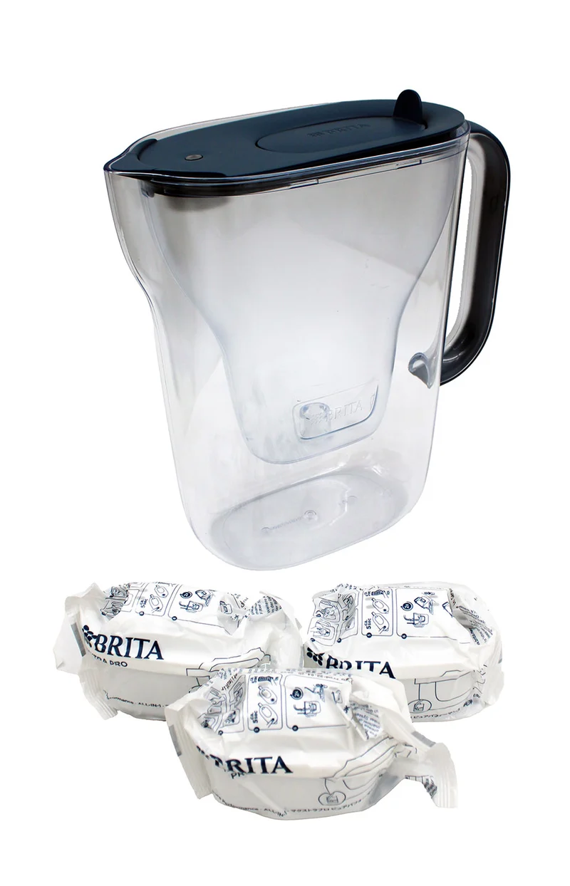 Brita Style Essential Wasserfilter 2,4L graublau mit 3x Maxtra Pro Kartuschen