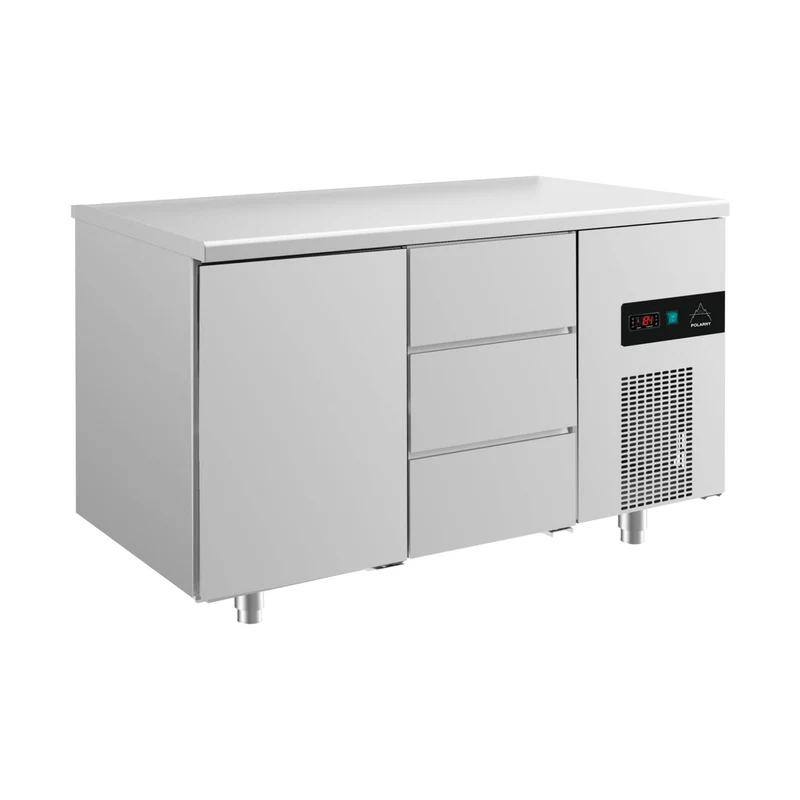Kühltisch -2 bis +8°C 1400x700x850mm mit 1x Tür und 1x drei Schubladen – Art.-Nr. KT2TD