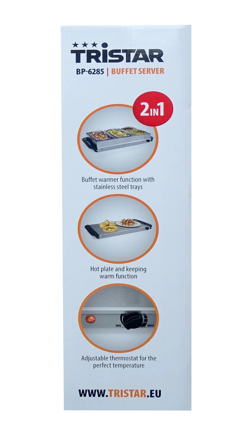 Tristar BP-6285 Buffet Server Buffetwärmer Bratfläche 52,5x34,0cm