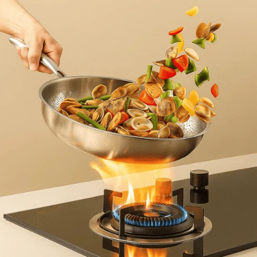 TITAN-PREMIUM PAN – Hoogwaardige titanium pan zonder coating voor alle kookplaten