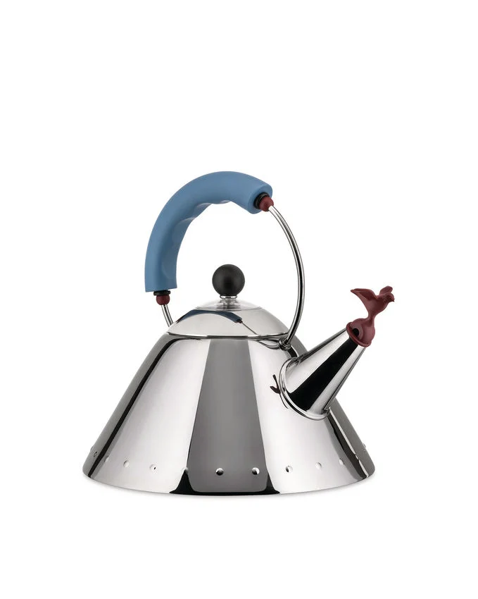 Wasserkessel 9093 Vogelform Griff hellblau