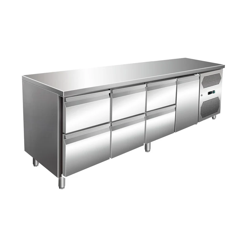 VIP Kühltisch mit 3x 2 Schubladen und 1 Tür -2 bis +8°C 2.230x600x860 mm