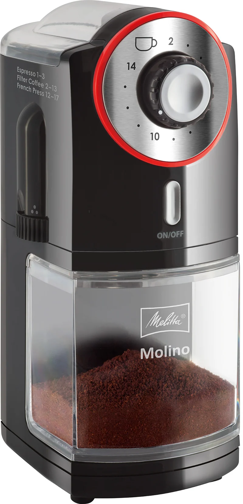 Melitta 1019-01 Molino Kaffeemühle schwarz/rot
