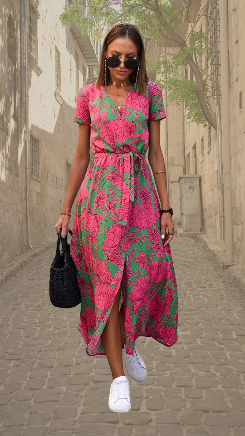 Aubrey | Statement Bloemen Wrap Maxi Jurk