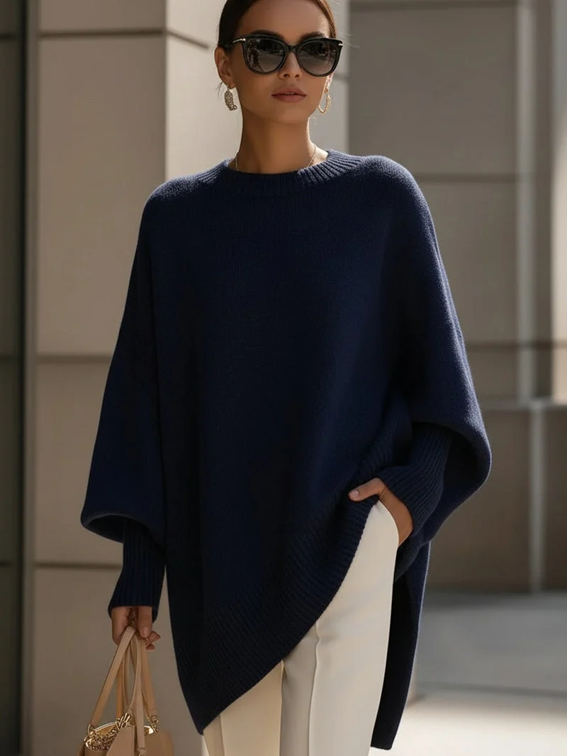 Kimia - Oversized Gebreide Ronde Hals Trui