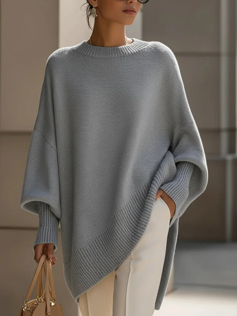 Kimia - Oversized Gebreide Ronde Hals Trui