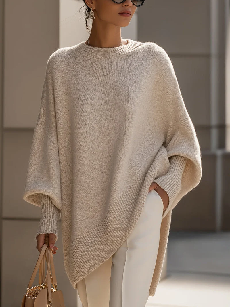 Kimia - Oversized Gebreide Ronde Hals Trui